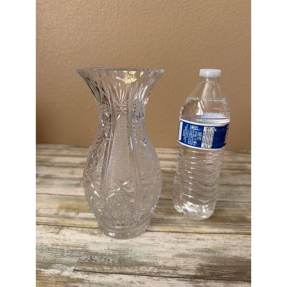Vintage Julia Made in Poland Hand Cut Lead Crystal Vase 24% PbO 8" - Picture 6 of 8